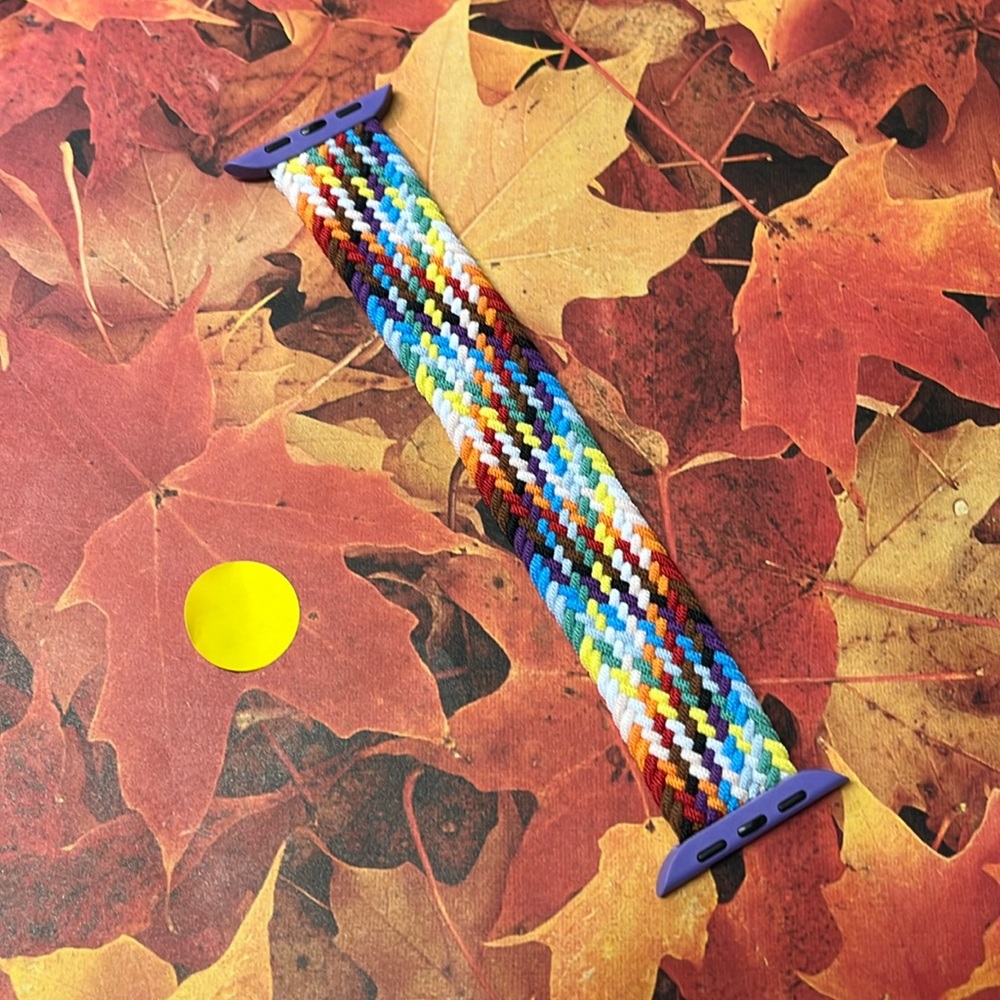 5for$10 Braided 42mm/44mm/45 S/M Apple watchbands Strechband - Rainbow NWT